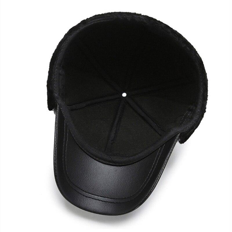 Northwood Теплая зимняя шапка-бомбер из искусственной кожи, черная бейсболка для мужчин, бархатная толстая мужская кепка-ушанка Snapback