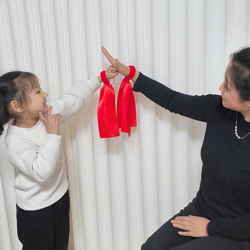 Детская красная лента на запястье Командные виды спорта Помпон Черлидинг Большая игра Пом-клуб Танцевальный реквизит Эластичный браслет с эластичной веревкой