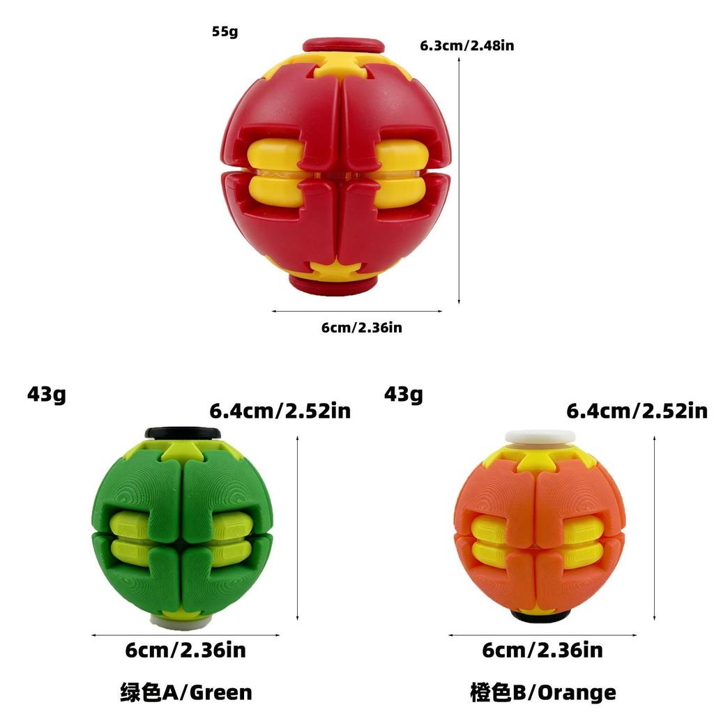 Ручная нажимная вращающаяся шариковая игрушка из материала 3D-печати для снятия стресса и тренировки пальцев
