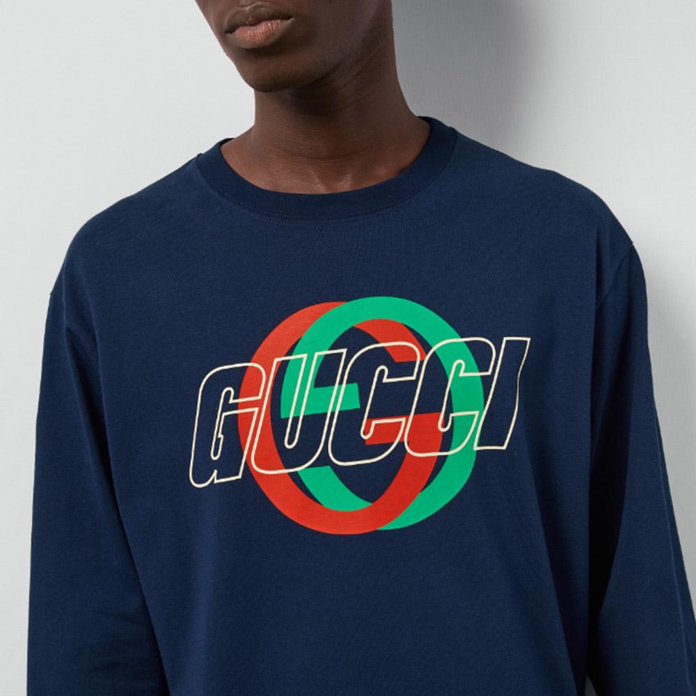 Gucci Футболка с длинным рукавом с принтом логотипа 774304-XJGA4-4622
