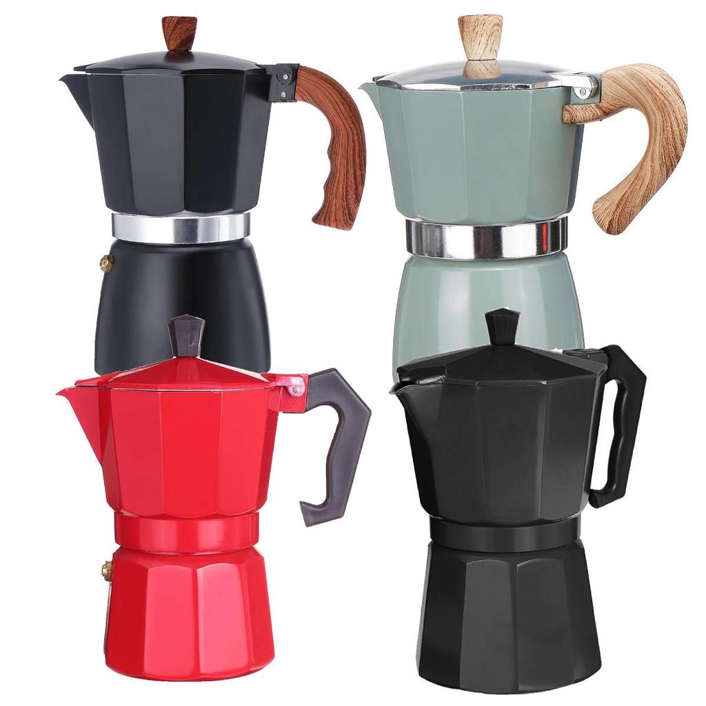 150ml/300ml Coffee Maker Aluminum Mocha Espresso Percolator Pot Coffee Maker Black/Blue Moka Pot Stovetop Coffee Maker 3 Cups/6 Cups
