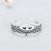 New Arrival Domineering Personality Cute Animal 925 Sterling Silver Jewelry Retro Eagle Geometric Flower Opening Rings R088