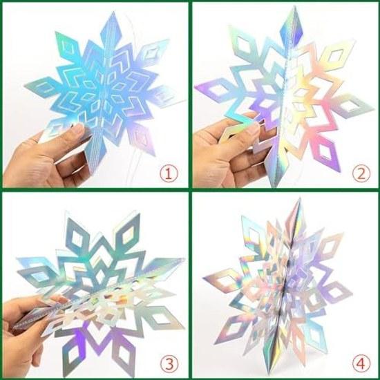 Рождественское украшение набор снежинка ornament радуга 3D подвесной 12-штук гирлянда party goods стена милый интерьер снежинка