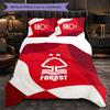 Nottingham Forest Football 3 Piece Bedding Set Soft Duvet Cover Set with Pillowcases Printed Bedroom Decor Set for Home