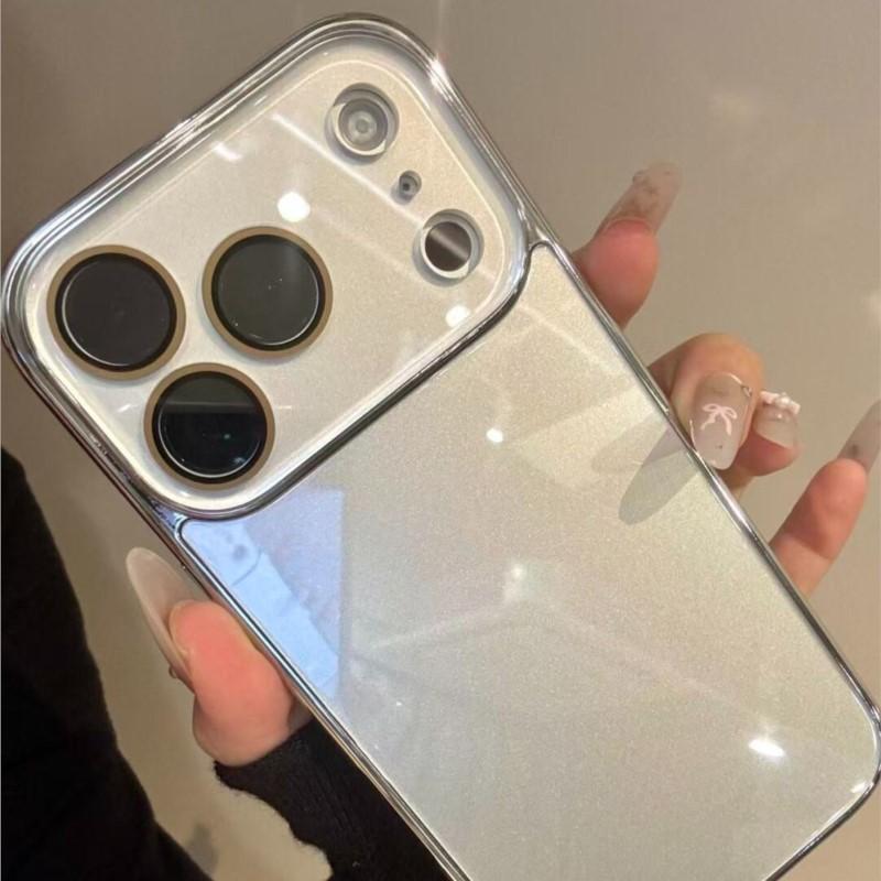 Глянцевый чехол из закаленного стекла для iPhone 17 16 15 Plus 14 13 12 Pro Max Покрытие Бампер Ударопрочный Жесткая задняя крышка Защита объектива Funda