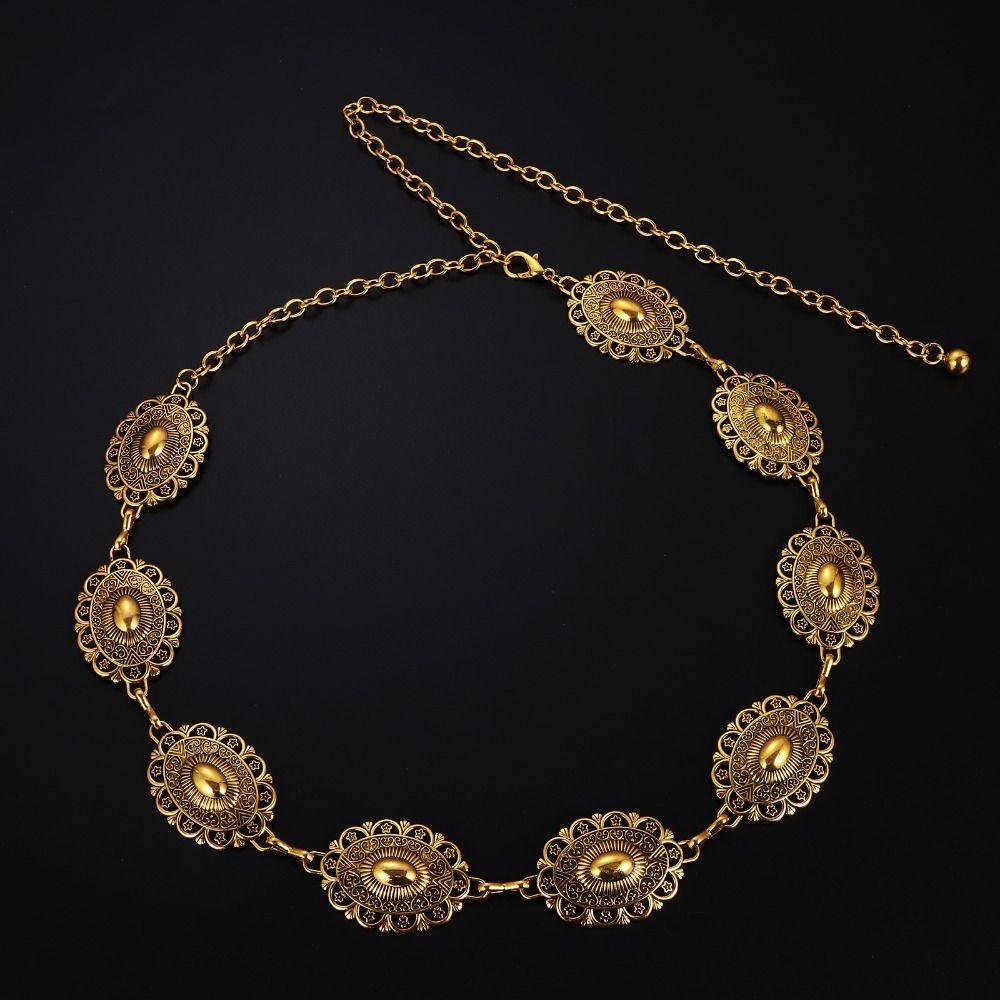 Skinny Chain Belt Adjustable Decorated Waist Belt Metal Waist Chain Belt for Dresses/Jeans/Sweater