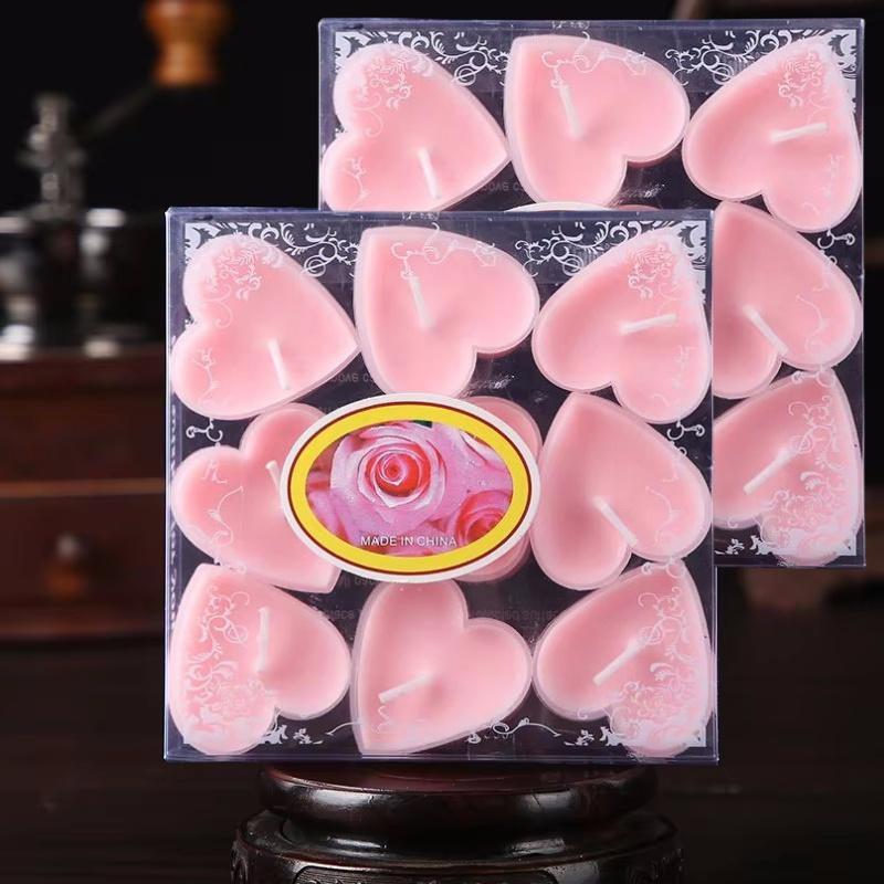 9 шт. ароматизированных чайных свечей в форме сердца, набор свадебных принадлежностей, романтический декор, креативные любовные свечи, предложение руки и сердца, подарок на день рождения