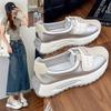 Женские туфли на толстой подошве, на платформе, весенние, новые, дышащие, спортивные, повседневные туфли на липучке, универсальные