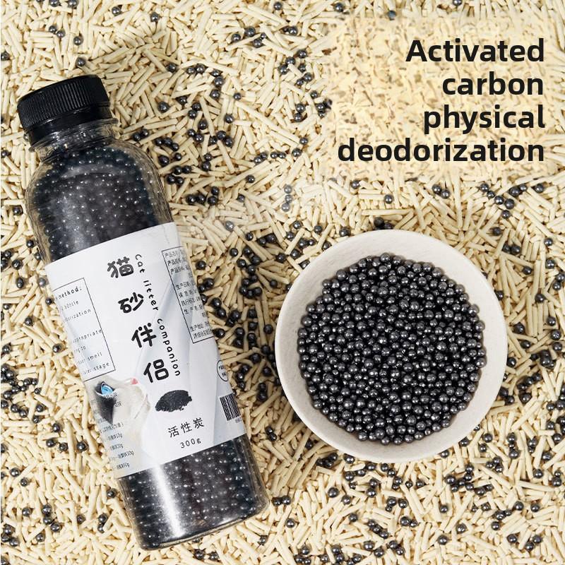 Бутылка дезодорирующих гранул для кошачьего наполнителя, компаньон для кошачьего наполнителя, дезодорирующие гранулы с активированным углем, дезодорирующие гранулы для кошачьего лотка