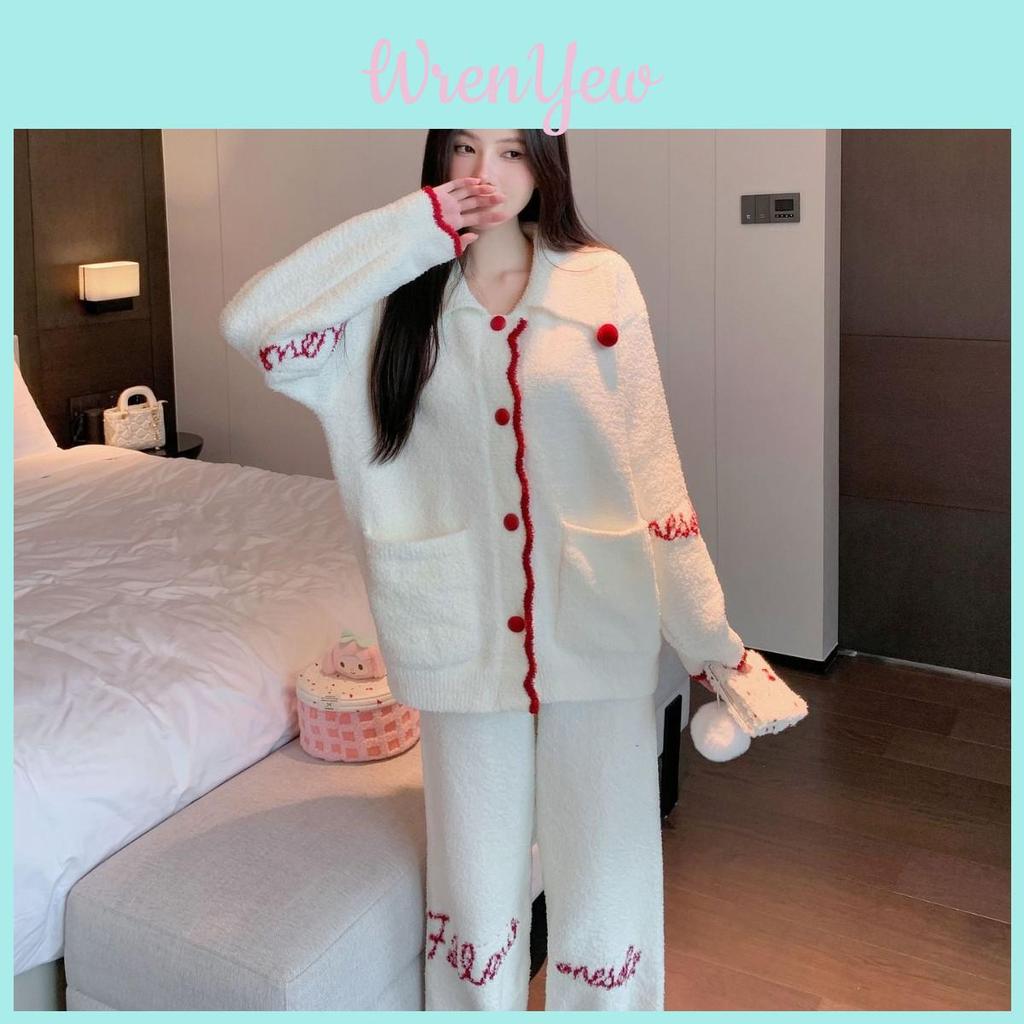 Cozy Womens Pajama Set With Letter Printing Design For Home And Sleep Comfort