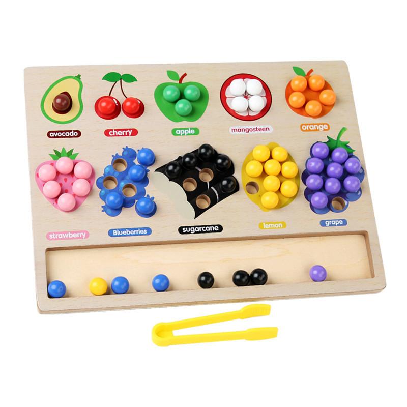 Wooden 3d Fruit Sorting Game For Kid Cognitive Motor Skills Development Training