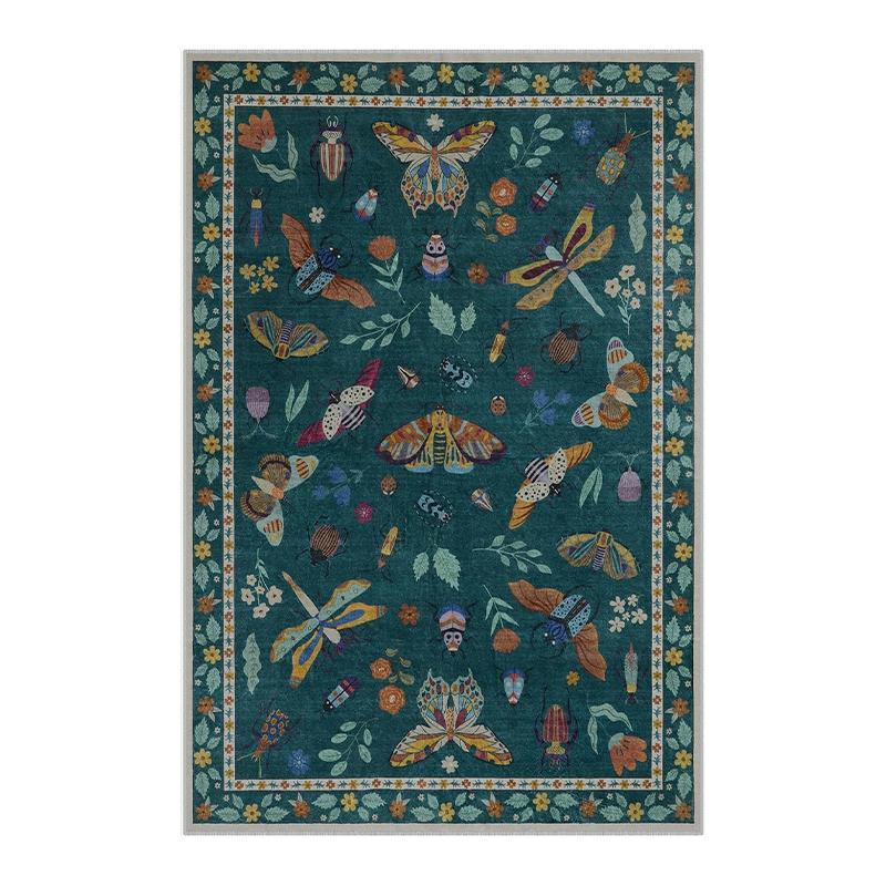 Rug for Living Room Carpet Large Size Bedroom Bedside Floor Mat Green Insect Carpets Tropical Rainforest Home Decoration Rugs