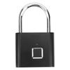 Smart Fingerprint Padlock USB Rechargeable Security LED Lock for Backpack Luggage CabinetBlack