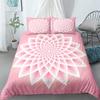 Комплект постельного белья Mandala Blue Pink Boho Chic Покрывала в романтическом стиле Постельное белье в стиле бохо King Полиэстеровый пододеяльник