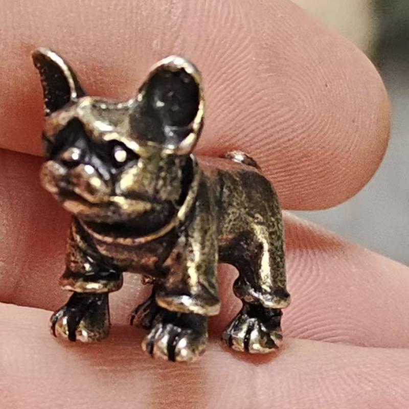 Винтажная фигурка собаки из сплава Изысканное мастерство Антикварная отделка Идеально для декора домашнего стола Коллекции Подарков