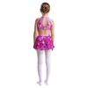 Metallic Girls Dance Dress Tiered Ruffle with Sequins Sleeveless V Neck Performance Costume