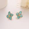 Trendy Personality Flower Stud Earrings For Women Girl French Ins Vintage 2025 Fashion Korean Wedding Romantic Jewelry Gifts