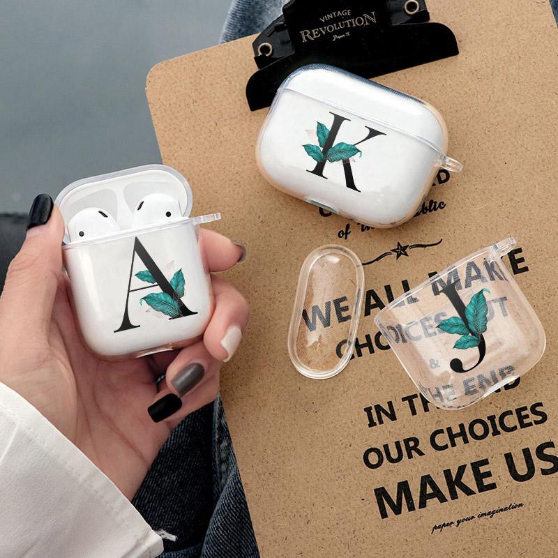 Чехол для AirPods с буквами алфавита для Apple Airpods 3 Pro, беспроводной Bluetooth-гарнитура, защитный чехол, прозрачный чехол для зарядки