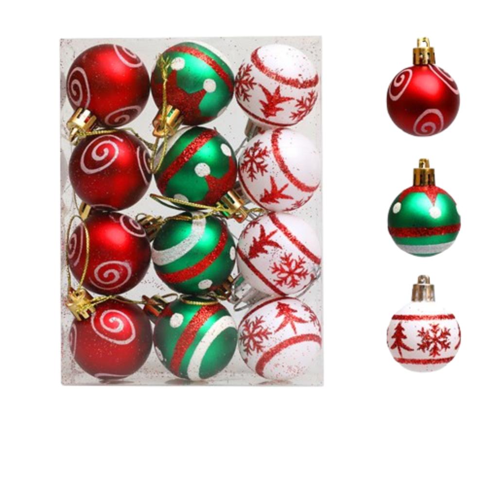 Shatterproof Painted Christmas Ball 4/6cm Xmas Tree Decoration  Merry Christmas Tree Decor