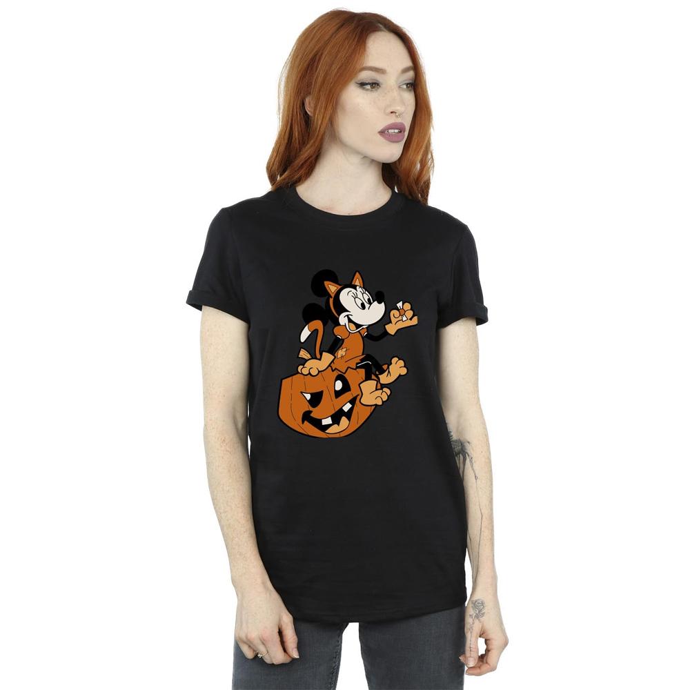 Mickey mouse Womens/Ladies Minnie Mouse Cat Cotton Boyfriend Halloween T-Shirt