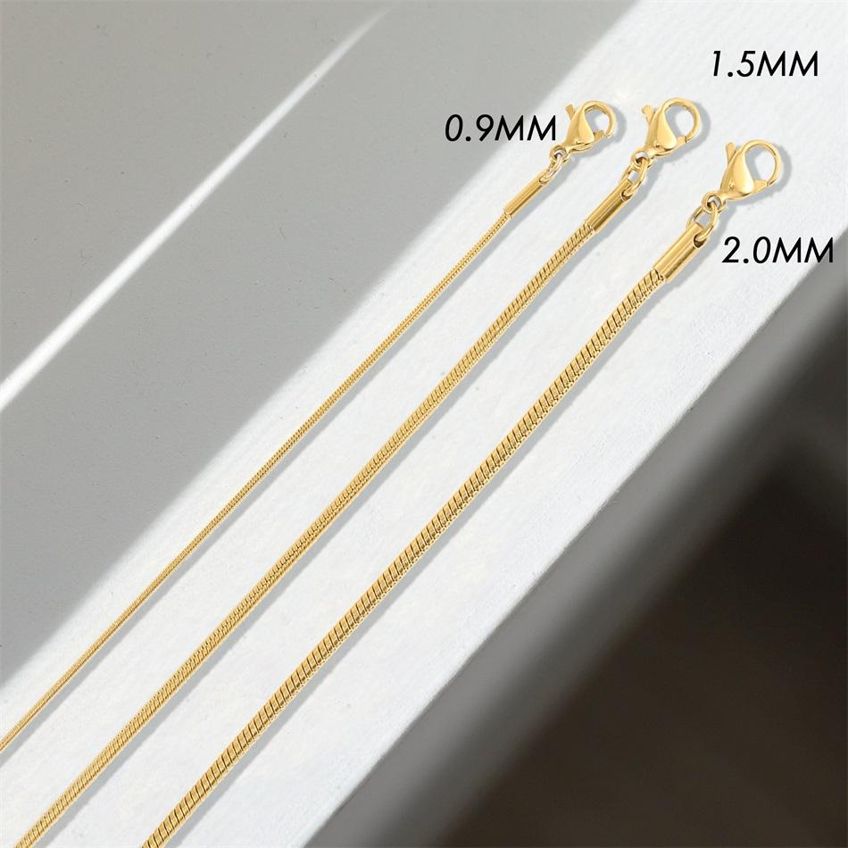 Simple Collarbone Necklace For Women Man Stainless Steel Gold Color Snake Chain High Quality Jewelry Wedding Party Gift