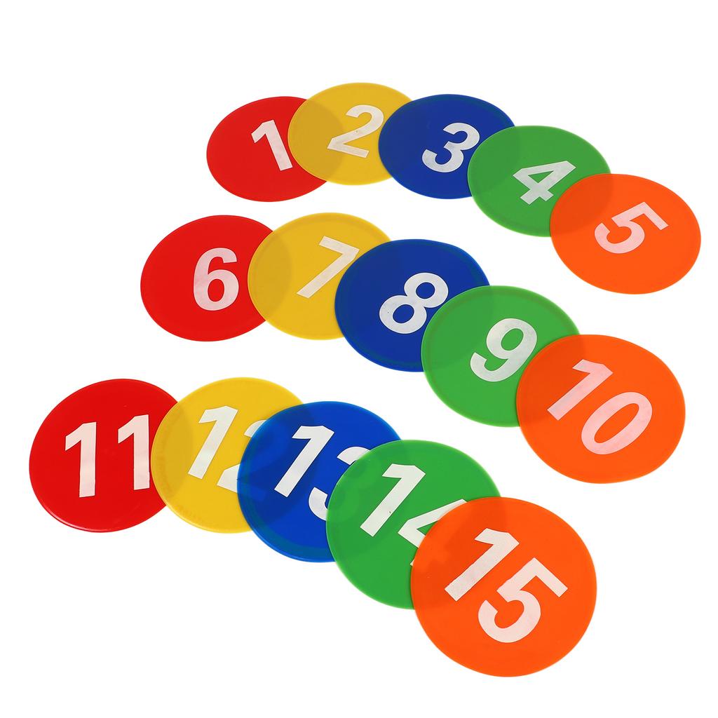 Маркеры для спортивных номеров от 1 до 15, маркеры для ковровых номеров с 5 яркими цветами для футбола