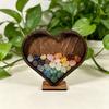 Деревянная шкатулка в форме сердца для демонстрации морского стекла Прибрежная рама для демонстрации ракушек, песка, пляжных сувениров Настольный сувенир Подарок для любителя пляжа