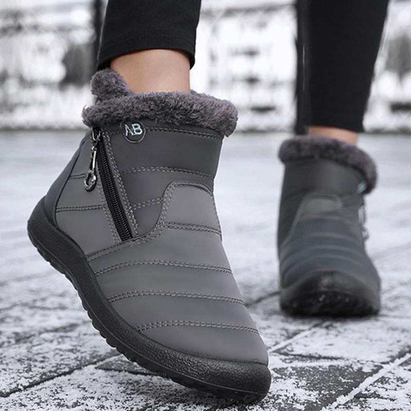 Fashion Women Boots Snow Keep Warm Shoes Woman Waterproof Platform Boots Zipper Boots Ladies Flat Fashion Botas Mujer Winter Boot Female