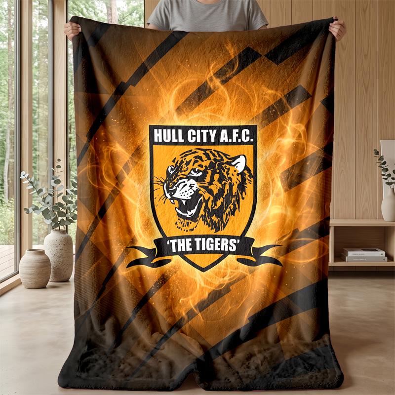 Фланелевое флисовое одеяло Hull FC Уютное теплое плед для дивана кровати путешествий Всесезонное использование