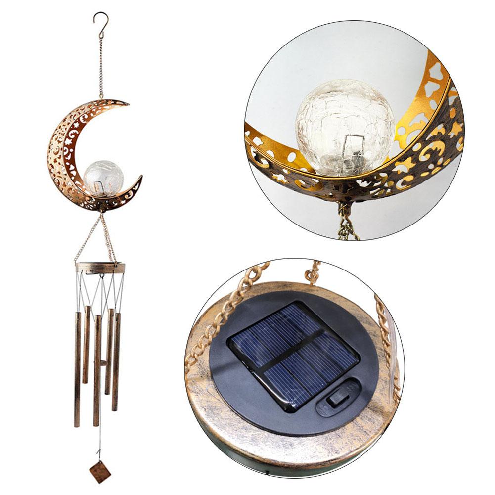 Солнечные Лунные Колокольчики Ветра Уличная Подвесная Декорация Декоративные Садовые Колокольчики Ветра Лунные Колокольчики Ветра Подсветка для Сада Патио Двора