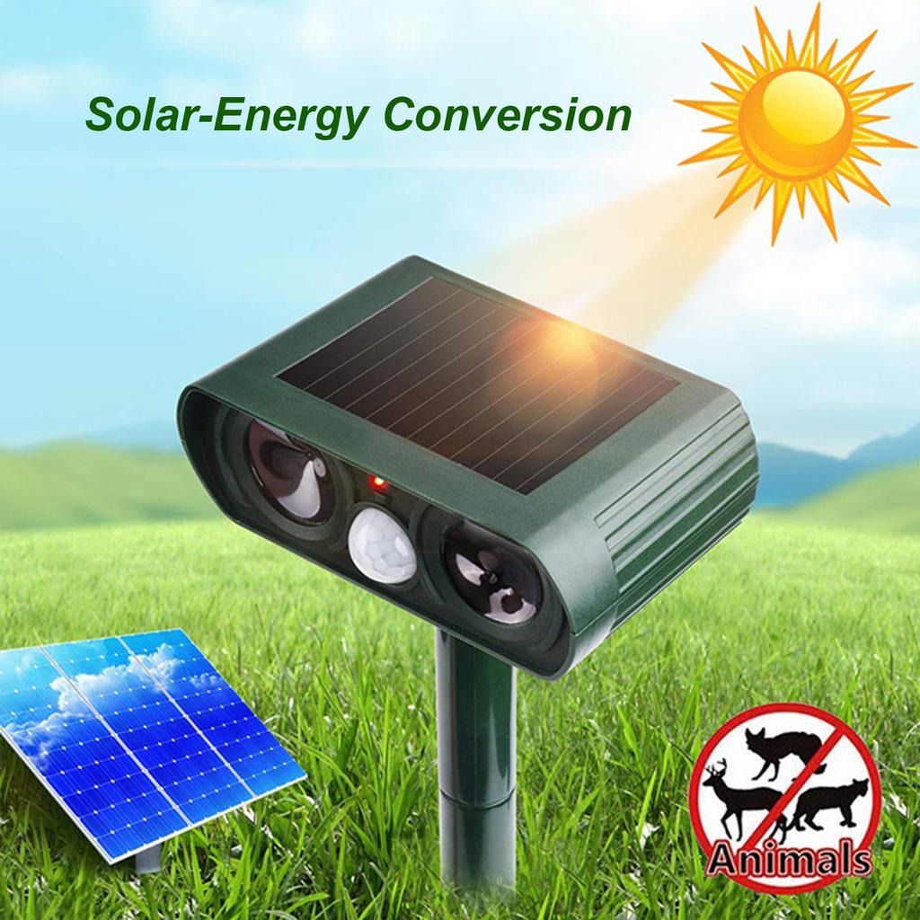 WH-510 Solar-Powered Animals Repeller Ultrasonic-Wave Dog Cat Rechargeable Repellent for Outdoor