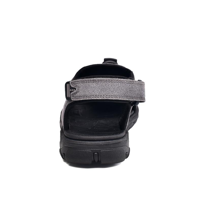 Большие мужские противоскользящие и износостойкие замшевые уличные пляжные туфли, сандалии, сандалии с носком, римская обувь