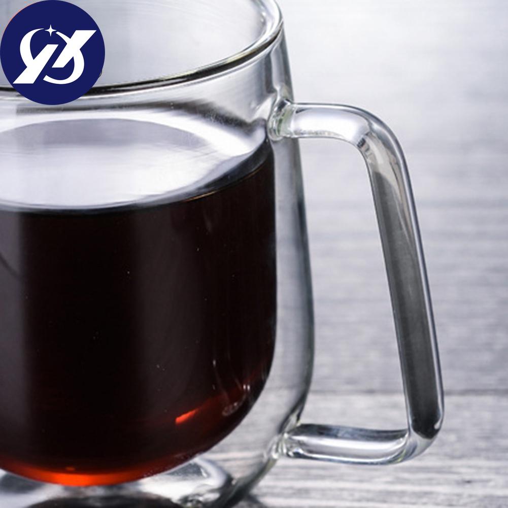 Trendshome Decor 300 мл термостойкая стеклянная чашка с двойными стенками, изоляционная кружка для питья молока, сока