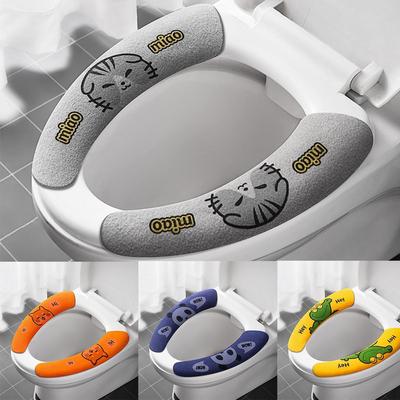 Универсальный чехол на сиденье для унитаза, мягкая мультяшная паста для унитаза, липкая подушка для унитаза, моющаяся грелка для ванной, крышка сиденья, подушка