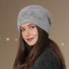 New Women Winter Hat Street Fashion Warm Beanie Hat For Female Casual Flowers Decoration Knitted Hat