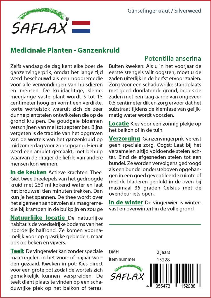 SAFLAX Garden in the Bag - Лапчатка гусиная - 20 семян - С субстратом в подходящем пакете-стойке - Лапчатка гусиная