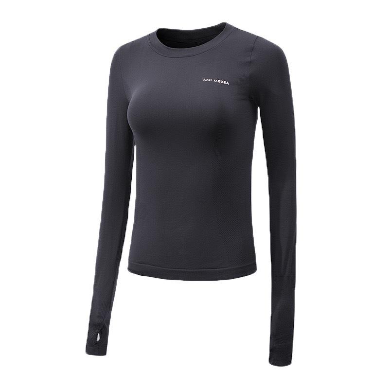 Luminous Letters Trendy Yoga Slimming Long Sleeve Quick-Dry T-shirt for Women