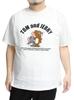 One Colors TOM AND JERRY Men's Short Sleeve T-Shirt, Embossed Brushed Sagara Print, Crew Neck, Size 4L, White (B) (09)