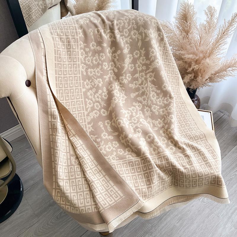 Узор напечатанный двухсторонний шарф зимний высококачественный теплый платок для женщин