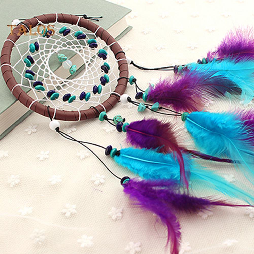Мечтатель перо бирюзовый шарик Ловец снов подвесной кулон ремесло настенный автомобиль подарок домашний декор