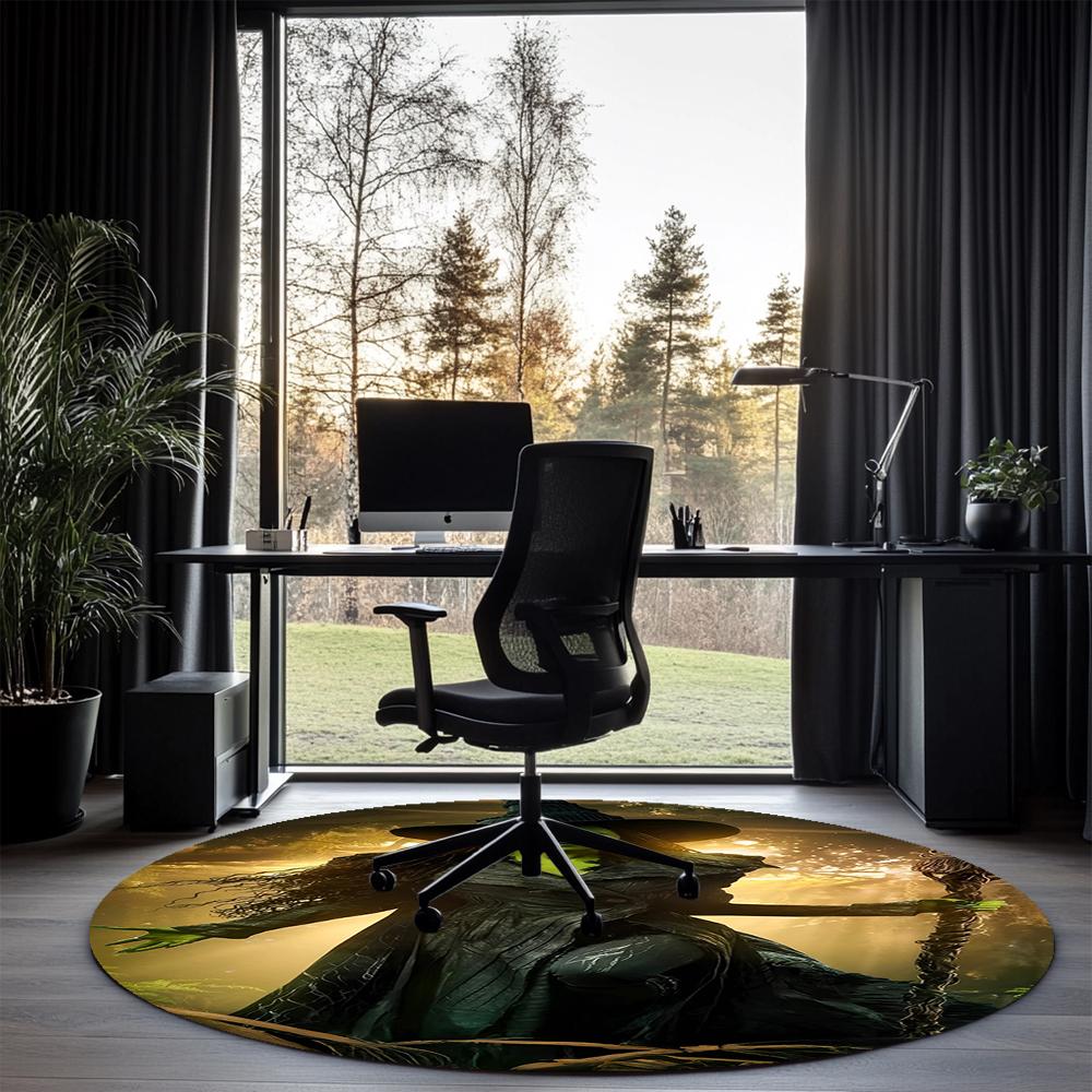 Wicked Printed Round Rug Carpet Chair Rug Area Rug Entryway Doormats,for Office Chair Living Room Bedroom Kitchen Room.