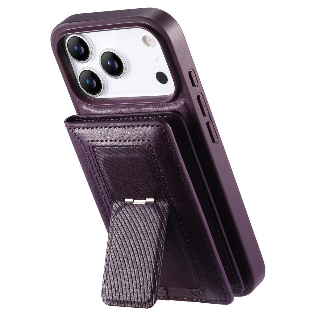 CASENEO Для iPhone 17 Pro Max Съемный Магнитный Чехол для Телефона с Держателем для Карт Подставкой TPU PU Кожа PC Чехол для Телефона Совместимый с MagSafe
