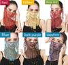 Beautiful Lady Belly Dance Dancing Face Mask Voile Wrap Scarf Sequin Perform Accessory