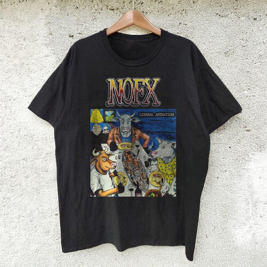 NOFX Liberal Animation Punk Rock Music Band Black Cotton Tshirt Size S5XL Unisex T-Shirt