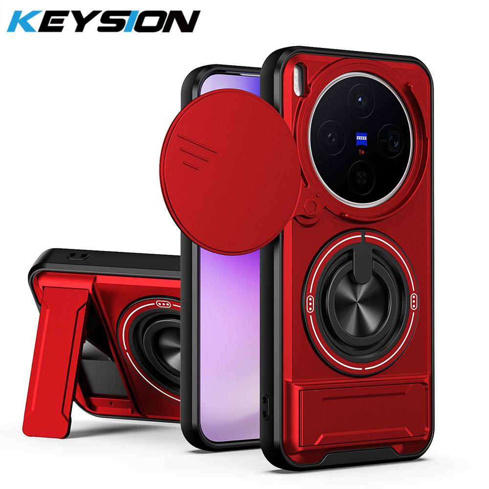 KEYSION Магнитный чехол для телефона VIVO X300 Pro 5G с защитой выдвижной камеры, подставкой-кольцом, противоударный чехол для VIVO X300
