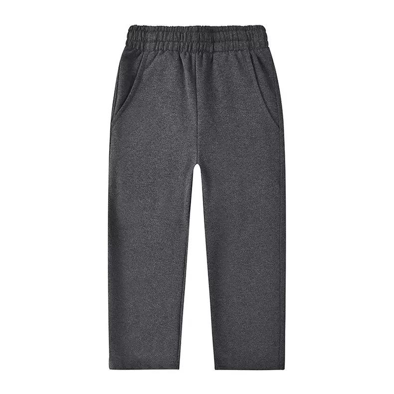 Спортивные брюки для школьной формы из чистого хлопка темно-синего цвета для учеников начальной школы — мальчиков и девочек, свободный крой, летние брюки.