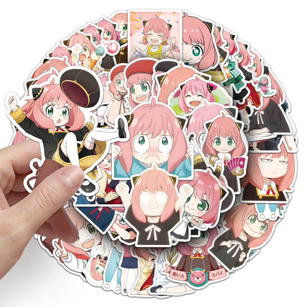 50 Anya Graffiti Stickers Personalized Japanese Comic Spy Play House Decoration Mobile Phone Computer Water Cup Stickers
