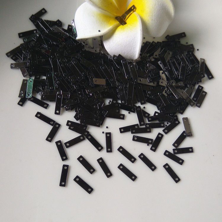 500g Bag PVC Long Strip Double Hole Silver Sequins Handmade DIY Garment Rectangular Wedding Dress Jewelry Chaozhou