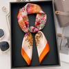 Light Texture Literary Plant Flower Small Square Scarf French Camellia Commuting Foreign Style Silk Scarf