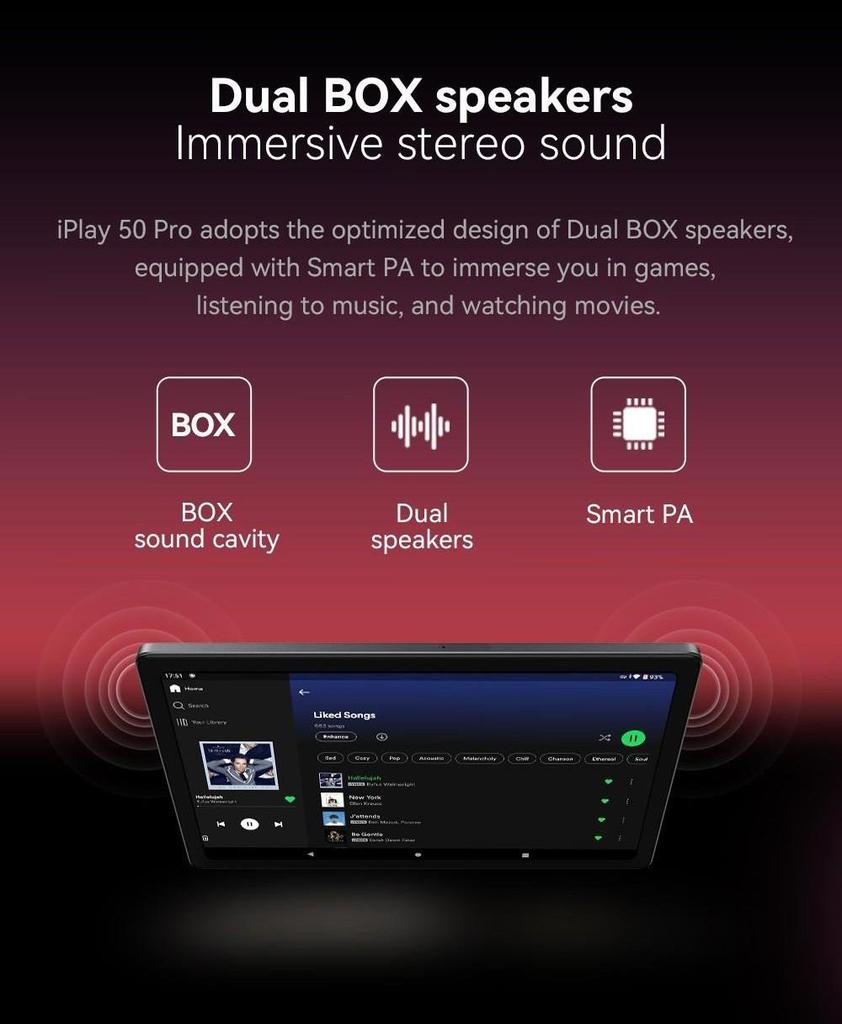 Refurbished: AllDOCUBE iPlay 50 Pro 10.4in 4G LTE Tablet 8GB RAM 128GB ROM, Android 12, with Earphone, OTG, Holster, Bluetooth Keyboa